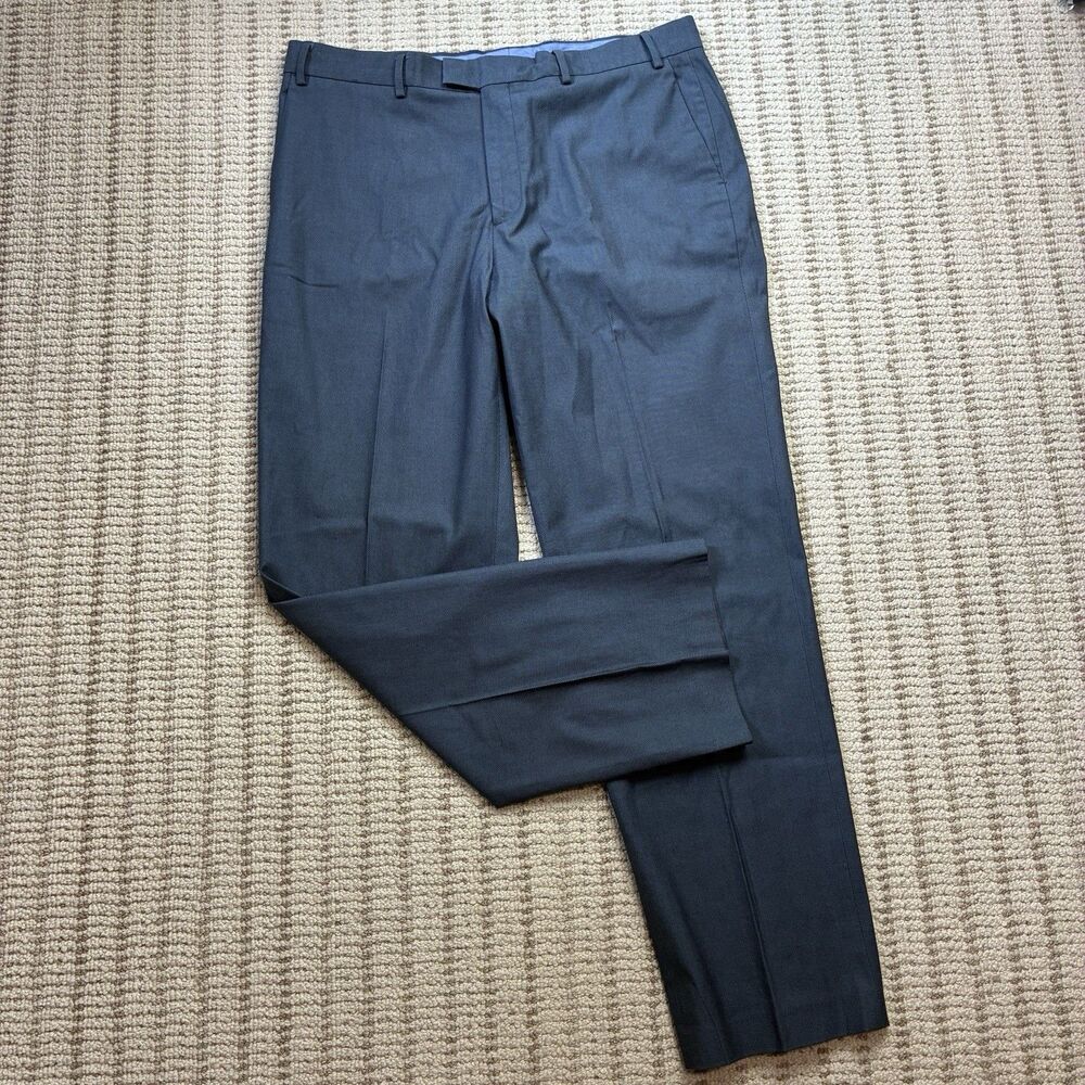 Charles Tyrwhitt Classic Fit Pants Mens 38x32 Light Blue Chino Flat Front Suit